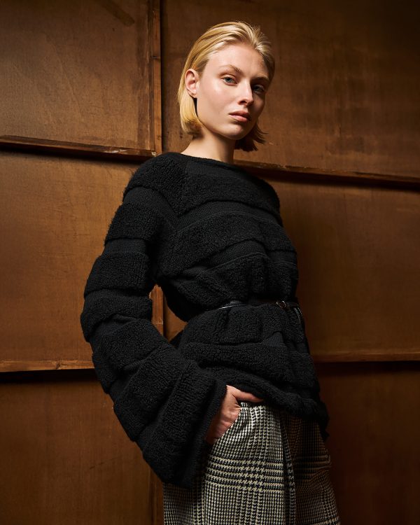 Striped textured knit sweater - Tailor Made Knitwear - Image 4