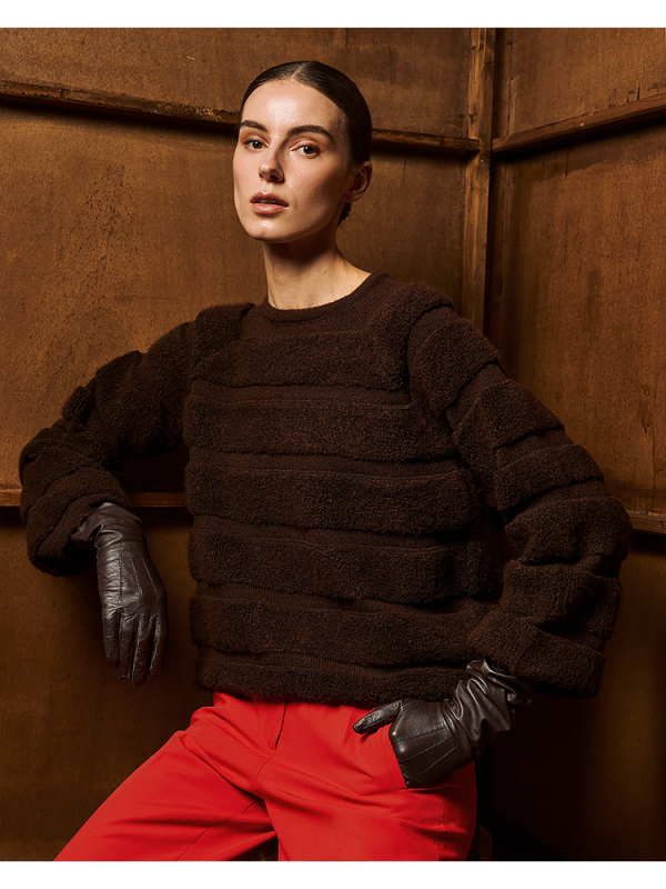 Striped textured knit sweater - Tailor Made Knitwear