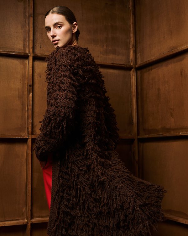 Long fringed knit cardigan - Tailor Made Knitwear