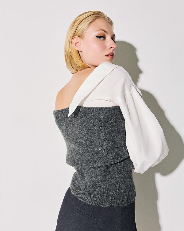Two-tone shirt knit sweater - Tailor Made Knitwear - Image 4