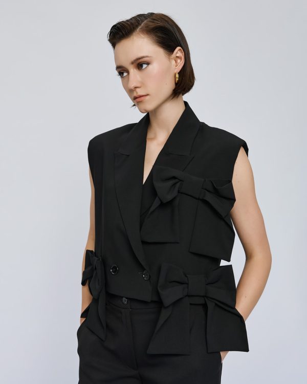 Sleeveless jacket with bows - Access Fashion - Image 3