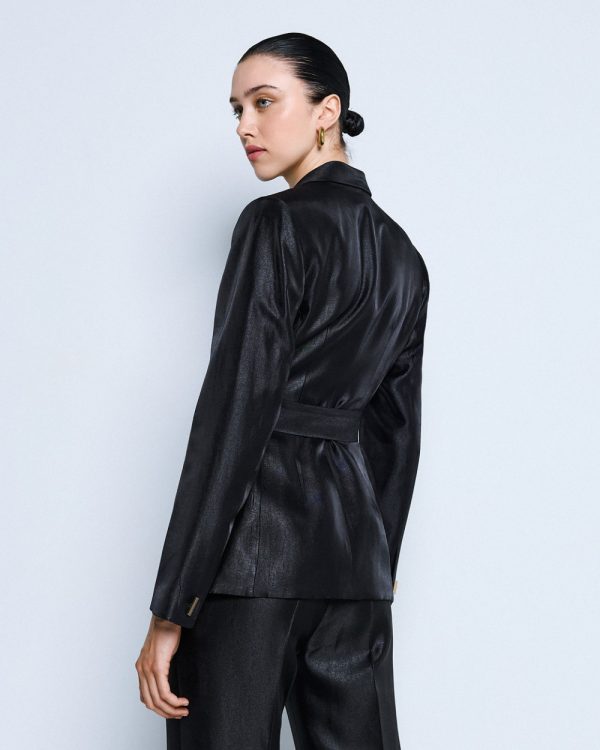 Tailored shimmery blazer with belt - Access Fashion - Image 5