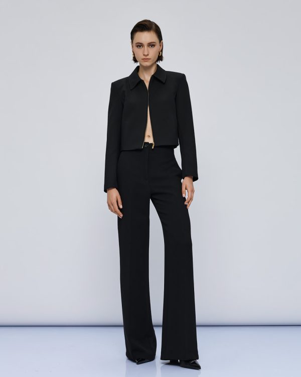 Copped jacket with collar - Access Fashion - Image 2