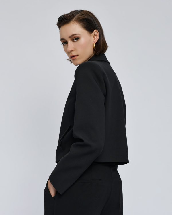 Copped jacket with collar - Access Fashion - Image 4