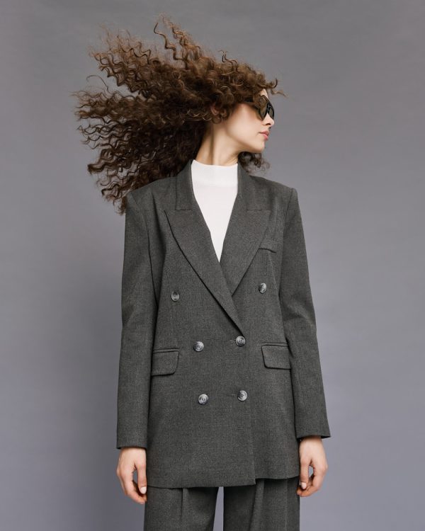 Long double-breasted blazer - Access Fashion - Image 4