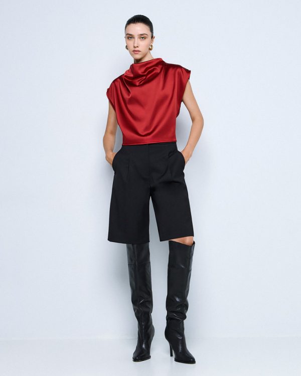 Sleeveless draped top - Access Fashion - Image 3
