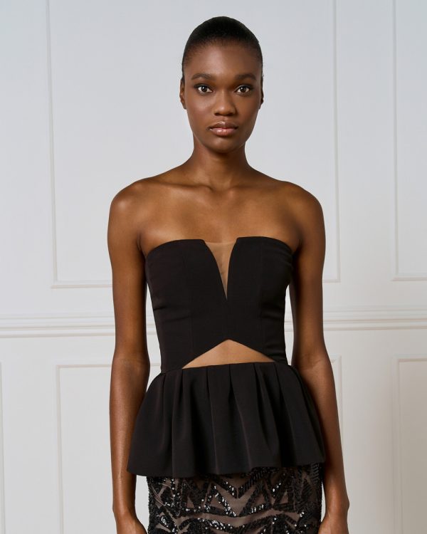 Top with ruffles and a cut-out - Access Fashion