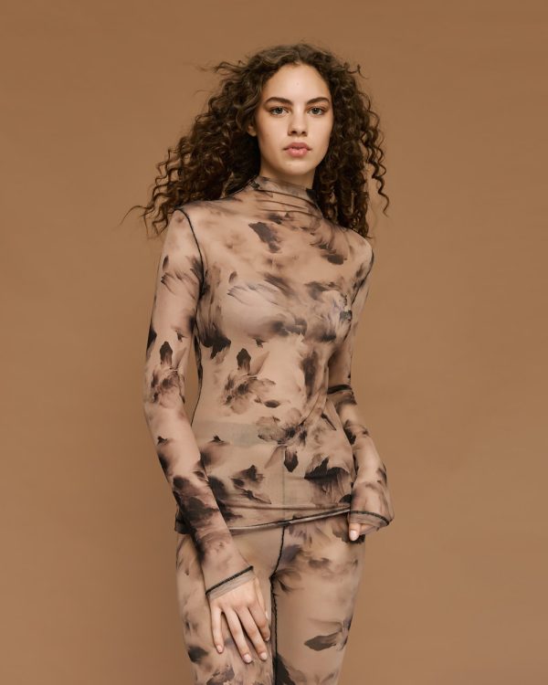 Printed tulle blouse - Access Fashion