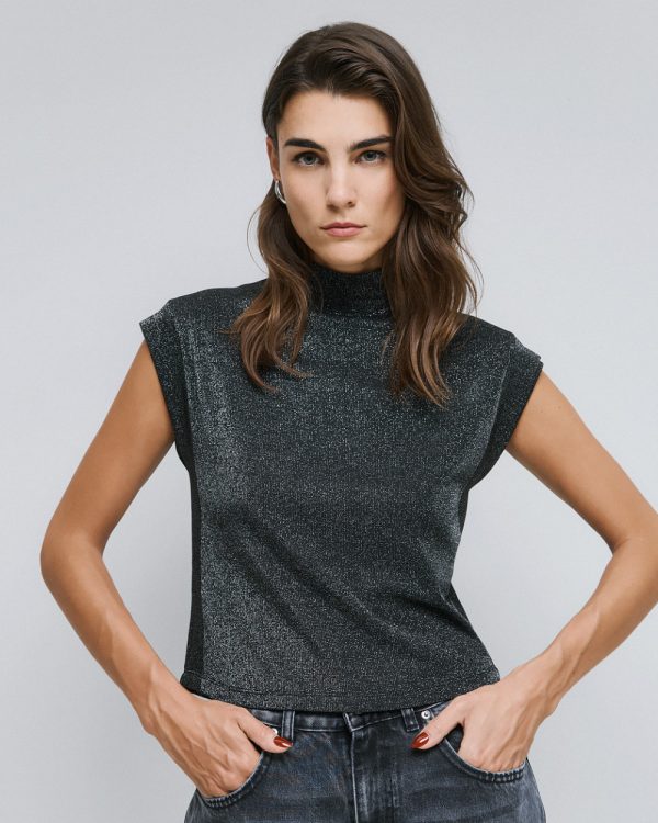 High-neck ribbed top -  Access Fashion - Image 5