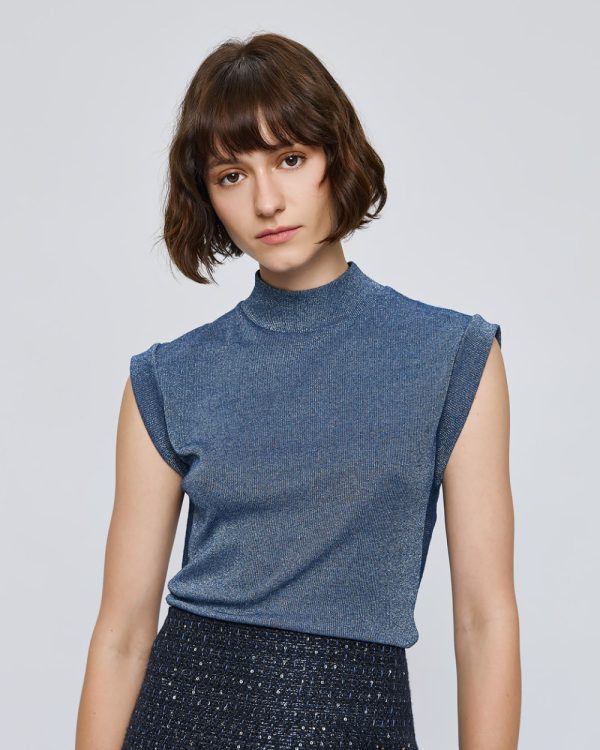 High-neck ribbed top -  Access Fashion