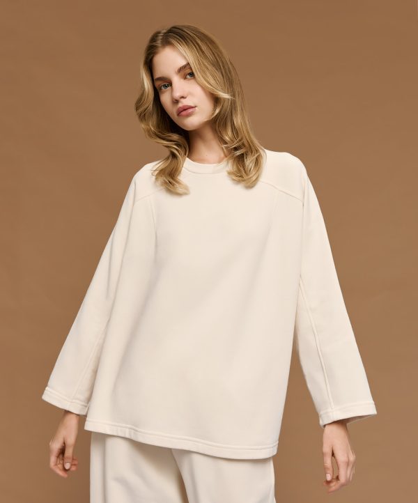 Long-sleeved top with decorative seams - Access Fashion
