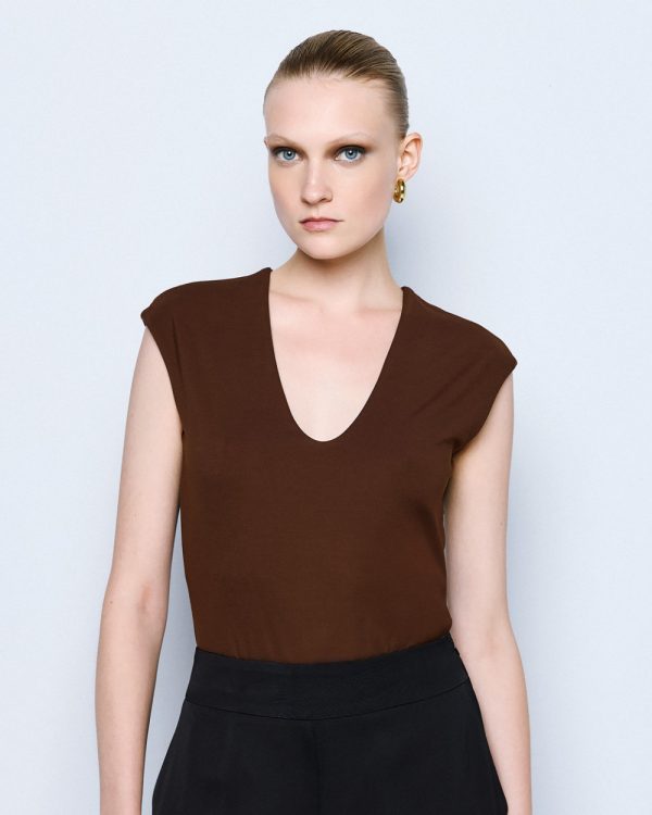 Bodysuit with V neckline - Access Fashion
