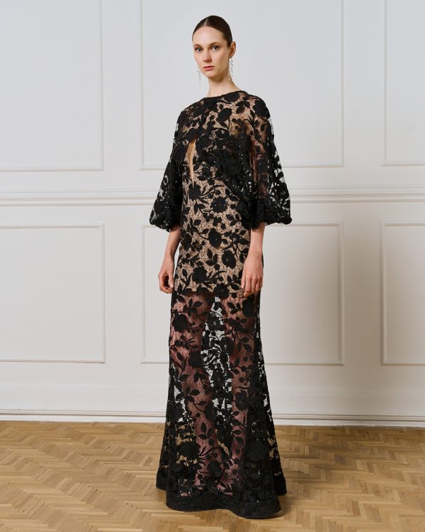Mesh bolero with floral embroidery and sequins - Access Fashion - Image 2