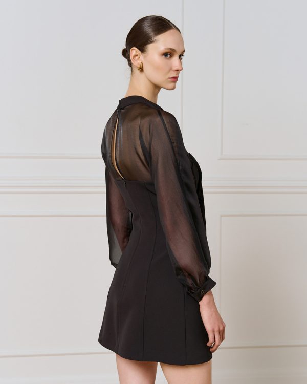 Dress with sheer details and buttons - Access Fashion - Image 3