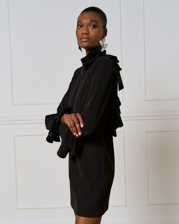 Mini dress with ruffle sleeves - Access Fashion - Image 4