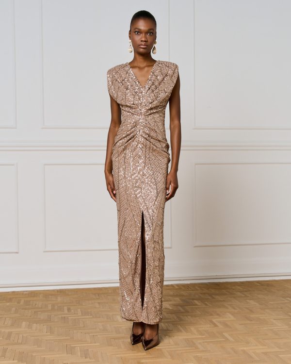 Maxi sequin dress with ruching - Access Fashion - Image 3