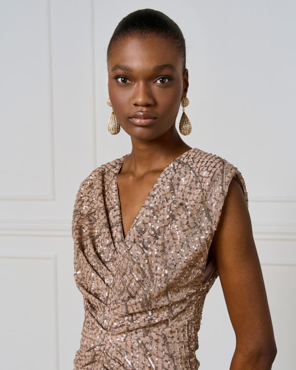 Maxi sequin dress with ruching - Access Fashion - Image 5