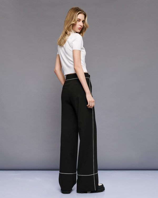 Pants with piping details - Access Fashion - Image 4