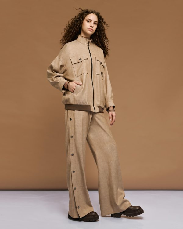 Straight-leg pants with snap buttons - Access Fashion - Image 3
