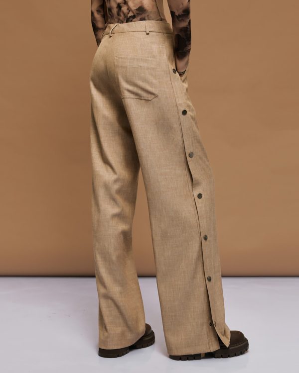 Straight-leg pants with snap buttons - Access Fashion - Image 4