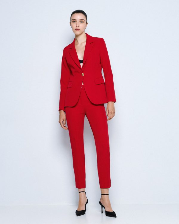 Straight-leg pants with a monogram button - Access Fashion - Image 12