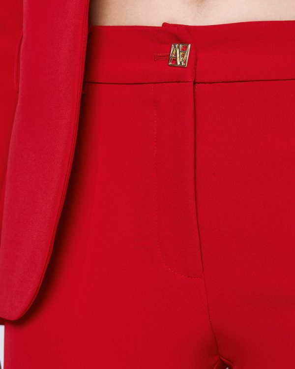 Straight-leg pants with a monogram button - Access Fashion - Image 4