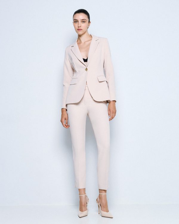 Straight-leg pants with a monogram button - Access Fashion - Image 5