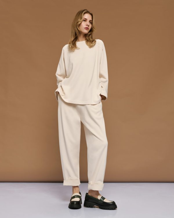High-waist pants with an elastic waistband - Access Fashion
