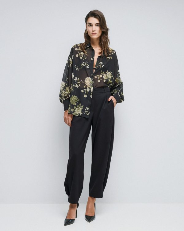 Barrel pants with front pleats - Access Fashion