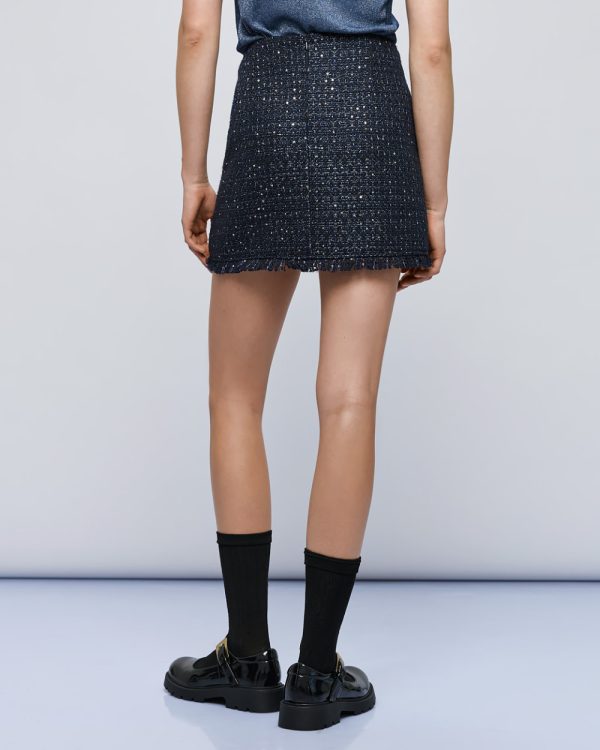 Tweed mini skirt with fringe hem - Access Fashion - Image 4