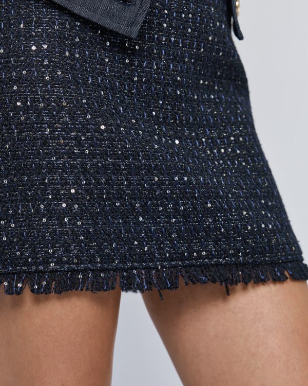 Tweed mini skirt with fringe hem - Access Fashion - Image 5