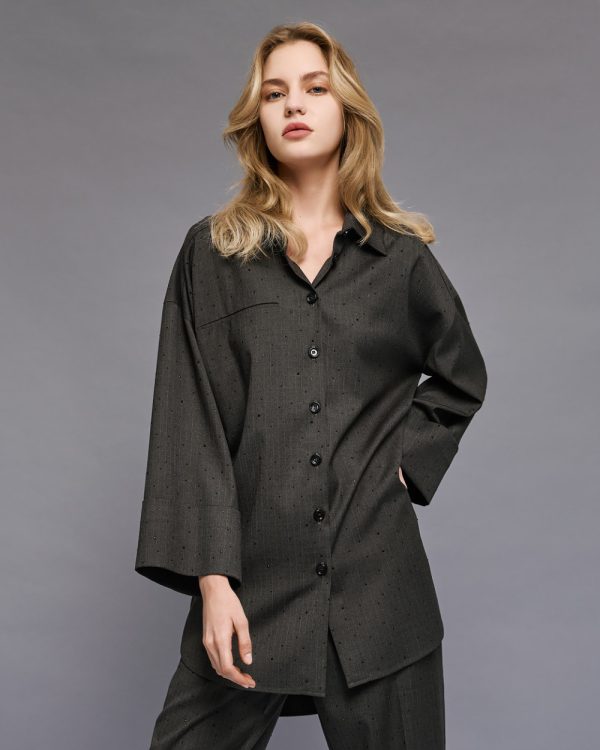 Long shirt with rhinestones - Access Fashion - Image 3
