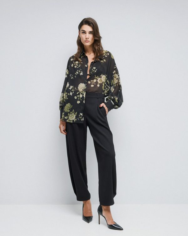 Long floral semi-sheer shirt - Access Fashion - Image 2