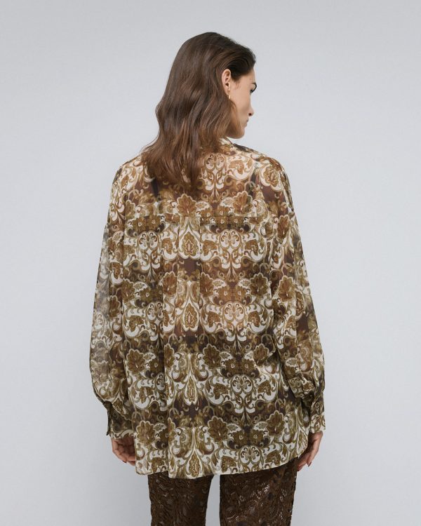 Long printed semi-sheer shirt - Access Fashion - Image 3