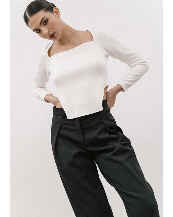 Valeria top with square neckline - 4Tailors