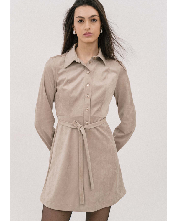 Erika mini suede shirt dress - 4Tailors