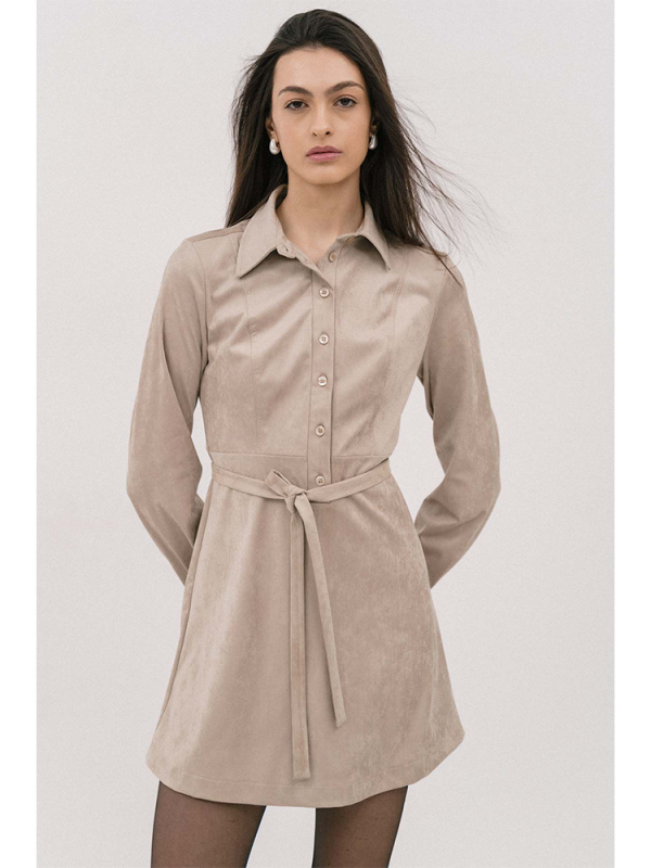Erika mini suede shirt dress - 4Tailors