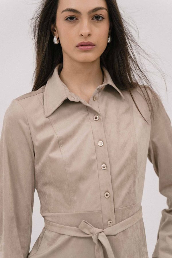 Erika mini suede shirt dress - 4Tailors - Image 2