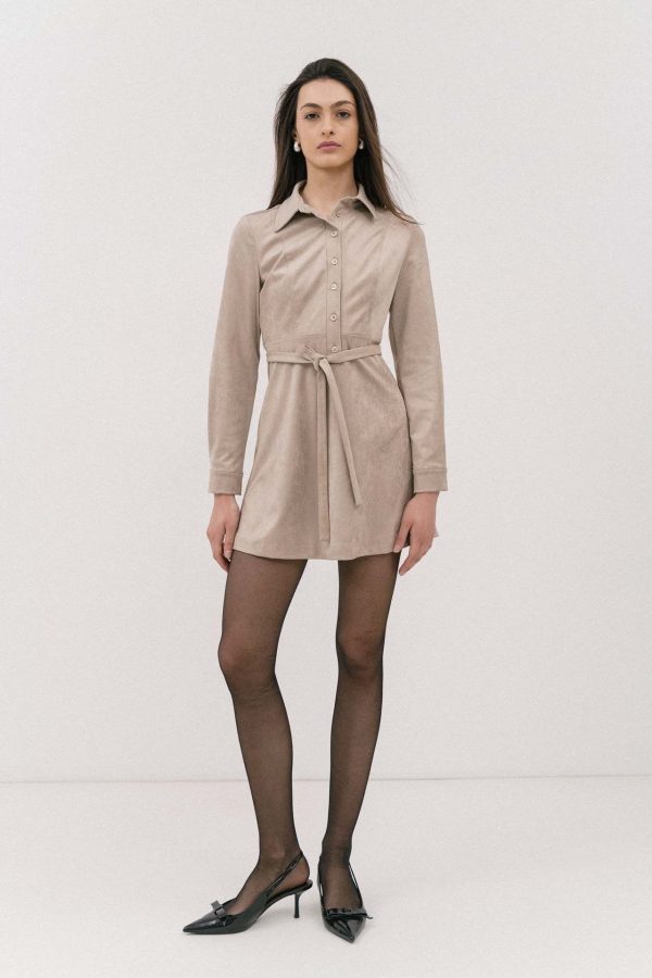 Erika mini suede shirt dress - 4Tailors - Image 3