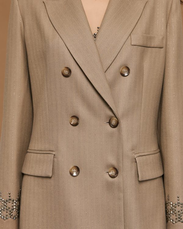 Double-breasted striped blazer with rhinestones - Access Fashion - Image 6