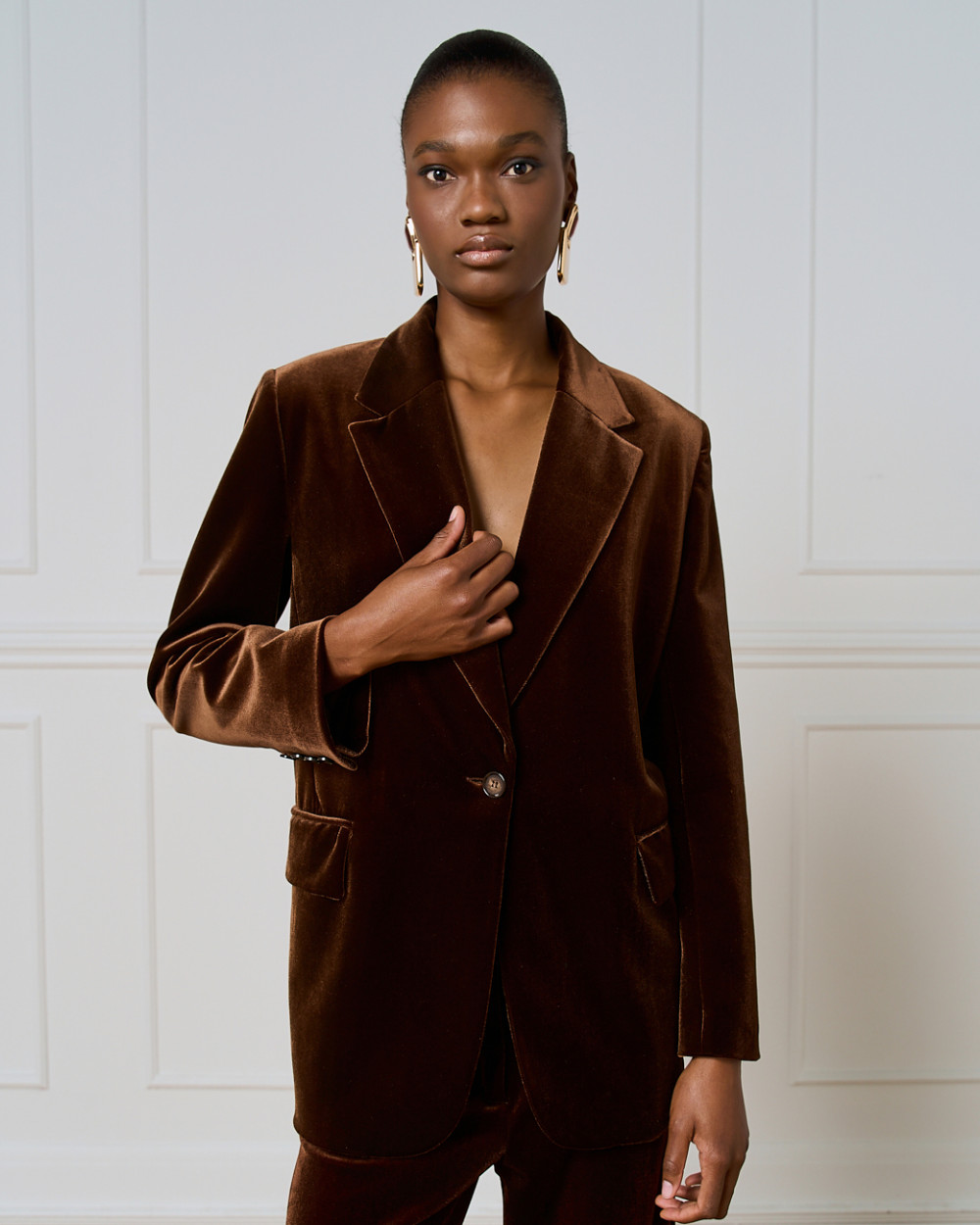 Brouska - 54-1035-389 Velvet blazer with notched lapel collar - Access Fashion - Image 2