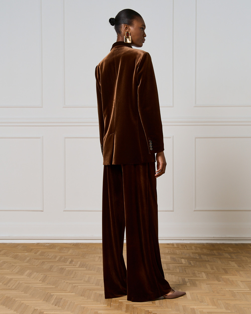 Brouska - 54-1035-389 Velvet blazer with notched lapel collar - Access Fashion - Image 4