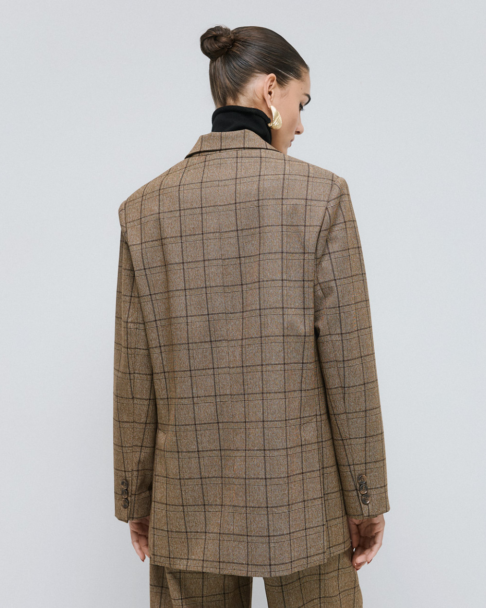 Brouska - 54-1602-471 Long checked blazer - Access Fashion - Image 4