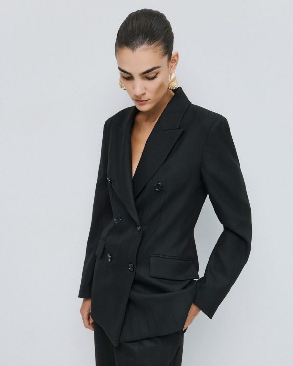 Striped double-breasted blazer - Access Fashion - Image 3