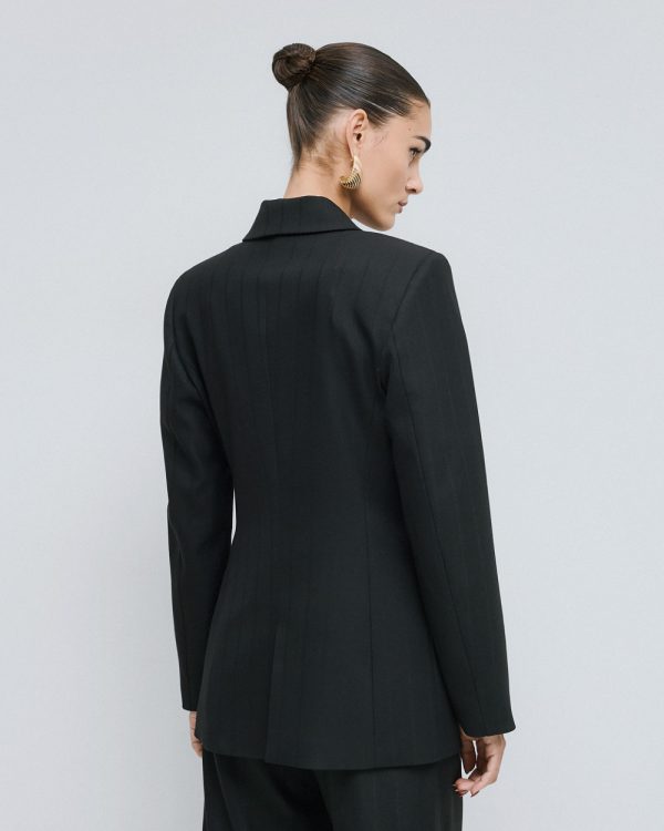 Striped double-breasted blazer - Access Fashion - Image 4