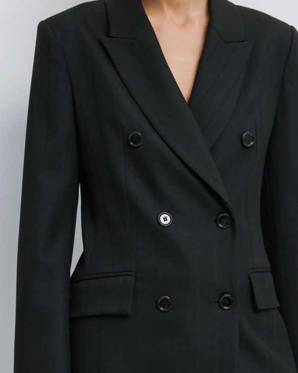 Striped double-breasted blazer - Access Fashion - Image 5