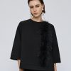 Relaxed blouse with feathers - Access Fashion