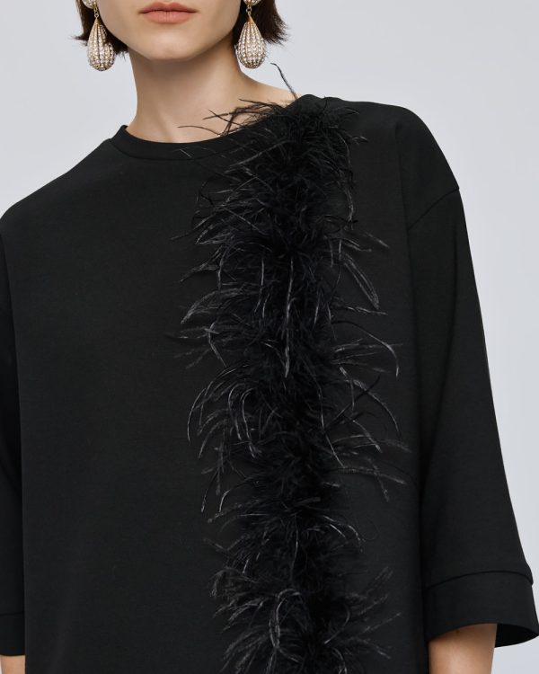 Relaxed blouse with feathers - Access Fashion - Image 4