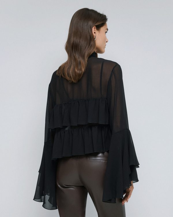Cropped blouse with ruffles - Access Fashion - Image 4