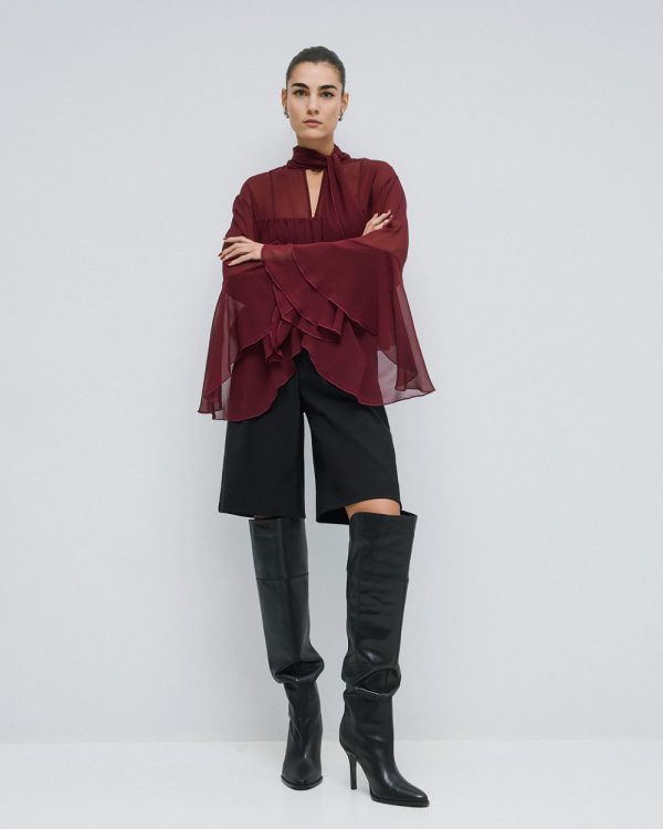 Cropped blouse with ruffles - Access Fashion - Image 7
